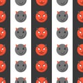 Halloween Emoticon seamless pattern, flat design for use as wall