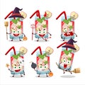 Halloween expression emoticons with cartoon character of apple mojito Royalty Free Stock Photo
