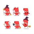 Halloween expression emoticons with cartoon character of arrow down