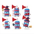 Halloween expression emoticons with cartoon character of blue air horn Royalty Free Stock Photo