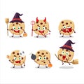Halloween expression emoticons with cartoon character of chocolate chips