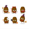 Halloween expression emoticons with cartoon character of date fruit