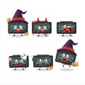 Halloween expression emoticons with cartoon character of digital alarm clock Royalty Free Stock Photo