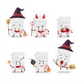 Halloween expression emoticons with cartoon character of grades paper