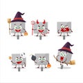 Halloween expression emoticons with cartoon character of grill gate