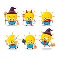 Halloween expression emoticons with cartoon character of lamp ideas Royalty Free Stock Photo