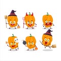 Halloween expression emoticons with cartoon character of orange habanero