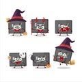 Halloween expression emoticons with cartoon character of physic board