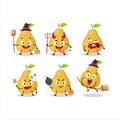 Halloween expression emoticons with cartoon character of pomelo