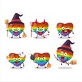 Halloween expression emoticons with cartoon character of pop it love