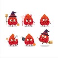 Halloween expression emoticons with cartoon character of red dried leaves