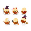 Halloween expression emoticons with cartoon character of slice of salak Royalty Free Stock Photo