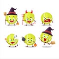 Halloween expression emoticons with cartoon character of tennis ball