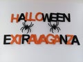 Halloween extravaganza sign with spiders