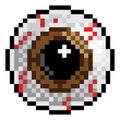 Halloween Eyeball Pixel Art Game Icon