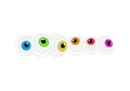 Halloween eyeball vector background. Colorful cartoon pupil