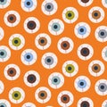 Eyeballs polka dots seamless vector pattern