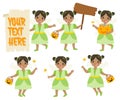 Halloween Fairy Character Vector Set Royalty Free Stock Photo