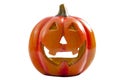 Halloween and fall holidays concept with a smiling jack oÃ¢â¬â¢lantern carved from a pumpkin isolated on white with clipping path