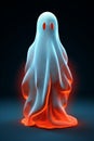 Halloween fear white neon costume ghost cute night dark soul scary spooky horror