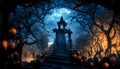 Realistic halloween festival illustration. Halloween night pictures for wall paper or computer screen.