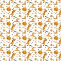 Halloween festive seamless pattern. Endless background Vector illustration