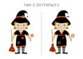 Halloween find differences game for kids