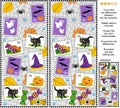 Halloween find 10 differences visual puzzle Royalty Free Stock Photo