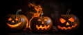 Halloween In Flame - Burning Pumpkins Generative AI