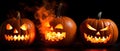 Halloween In Flame - Burning Pumpkins Generative AI