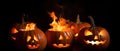 Halloween In Flame - Burning Pumpkins Generative AI