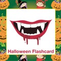 Colorful design halloween flashcard for kids. Halloween edition flashcard ready to print file