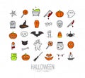 Halloween flat icons color Royalty Free Stock Photo