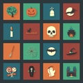 Halloween flat icons set