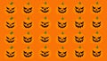 Halloween flat style cartoon pumpkins with black eyes. Group of pumpkins on coloured background. Design illustration