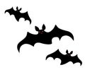 Halloween flock of bats with burning eyes. Illustration