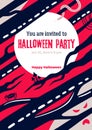 Halloween flyer with the invitation text to halloween party