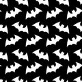 Halloween flying bat. Halloween black seamless pattern wallpaper background. silhouette of bats. Seamless pattern. Hallowee Royalty Free Stock Photo