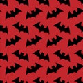 Halloween flying bat. Halloween red seamless pattern wallpaper background. silhouette of bats. Seamless pattern. Halloween Royalty Free Stock Photo