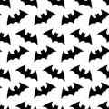 Halloween flying bat. Halloween seamless pattern wallpaper background. silhouette of bats. Seamless pattern. Halloween back Royalty Free Stock Photo