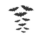 Halloween flying bats. Flock of horrific bats. Halloween symbol