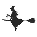 Halloween Flying Witch Silhouette Illustration Royalty Free Stock Photo