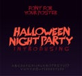 Halloween font for poster. Scary, frightening letters