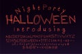 Halloween font for poster. Scary, frightening letters