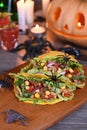 This Halloween corn tortilla tacos Royalty Free Stock Photo