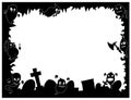Halloween Frame With Cute Ghost Silhouettes Royalty Free Stock Photo