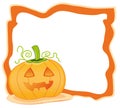 Halloween frame with pumpkin