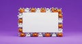 Halloween Frame with Pumpkins and Ghosts Royalty Free Stock Photo