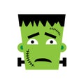 Halloween Frankenstein Vector illustration. Sad Frankenstein Day. Illustration for kids, card Halloween, print Royalty Free Stock Photo