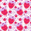 Halloween fruit seamless apples pattern for wrapping paper and fabrics and linens and kids clothes print